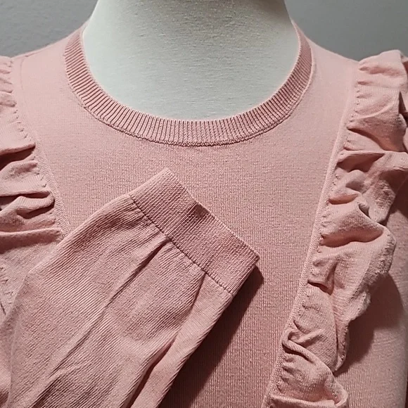 Ralph Lauren Small Pink Ruffle Sweater Top Casual Comfy Cozy Preppy Pullover - Picture 6 of 12